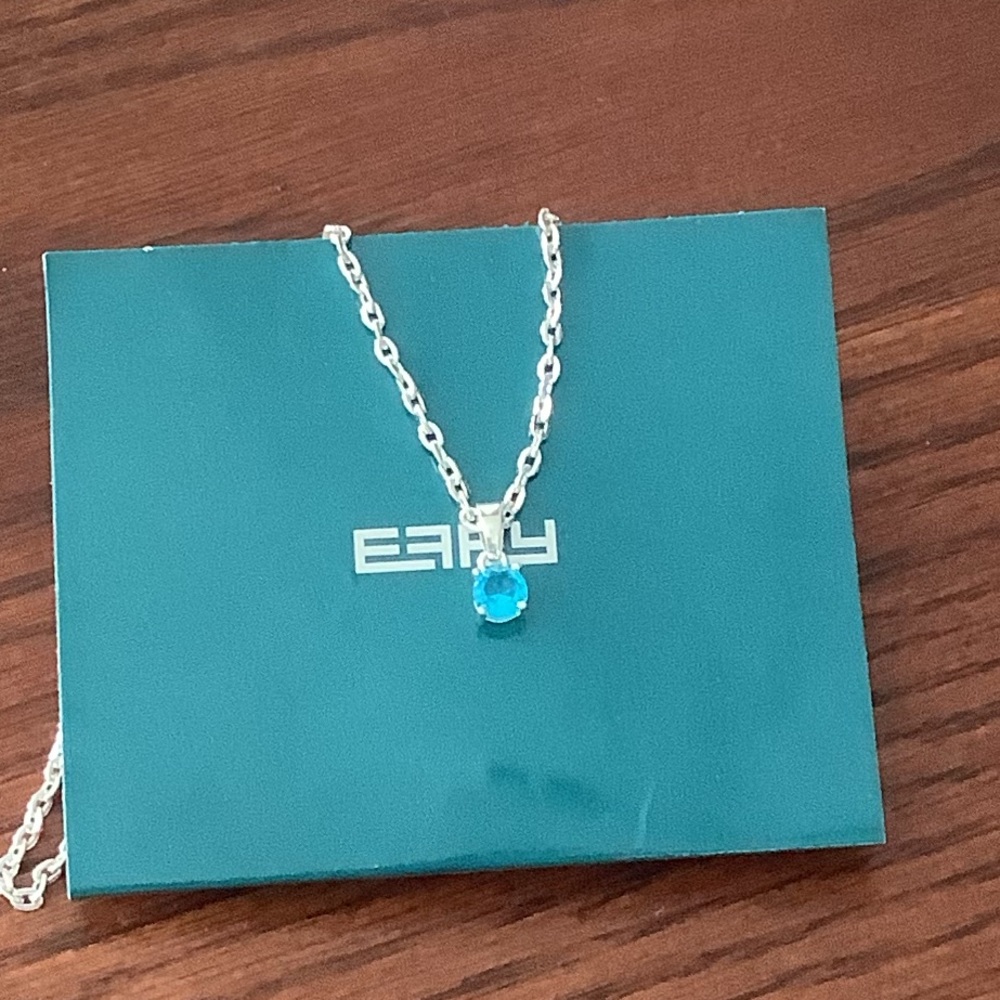 Effy 18" silver-tone necklace with a blue pendant